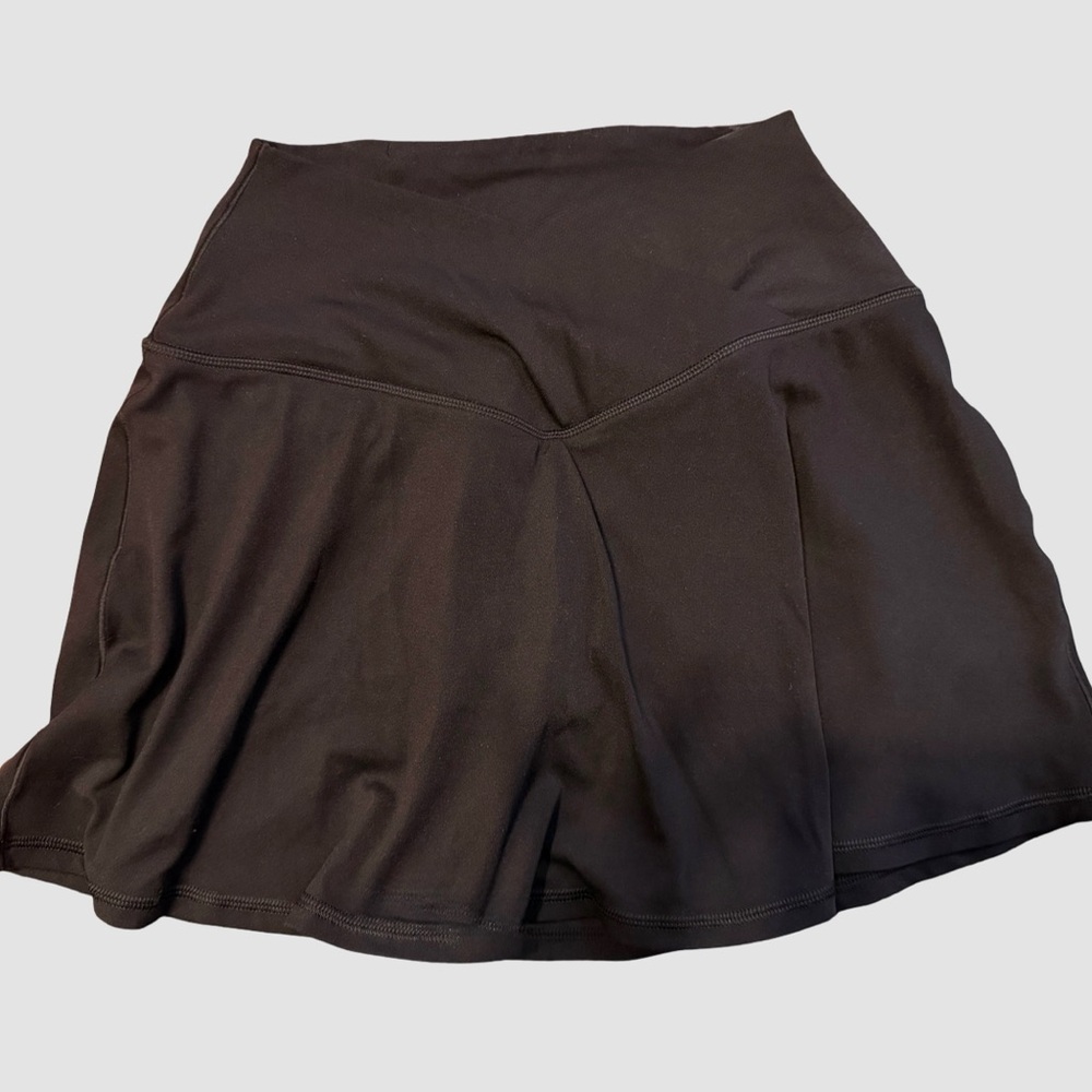 Aerie Cross Waist Black Active Skort